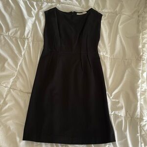 Black sleeveless mini dress
